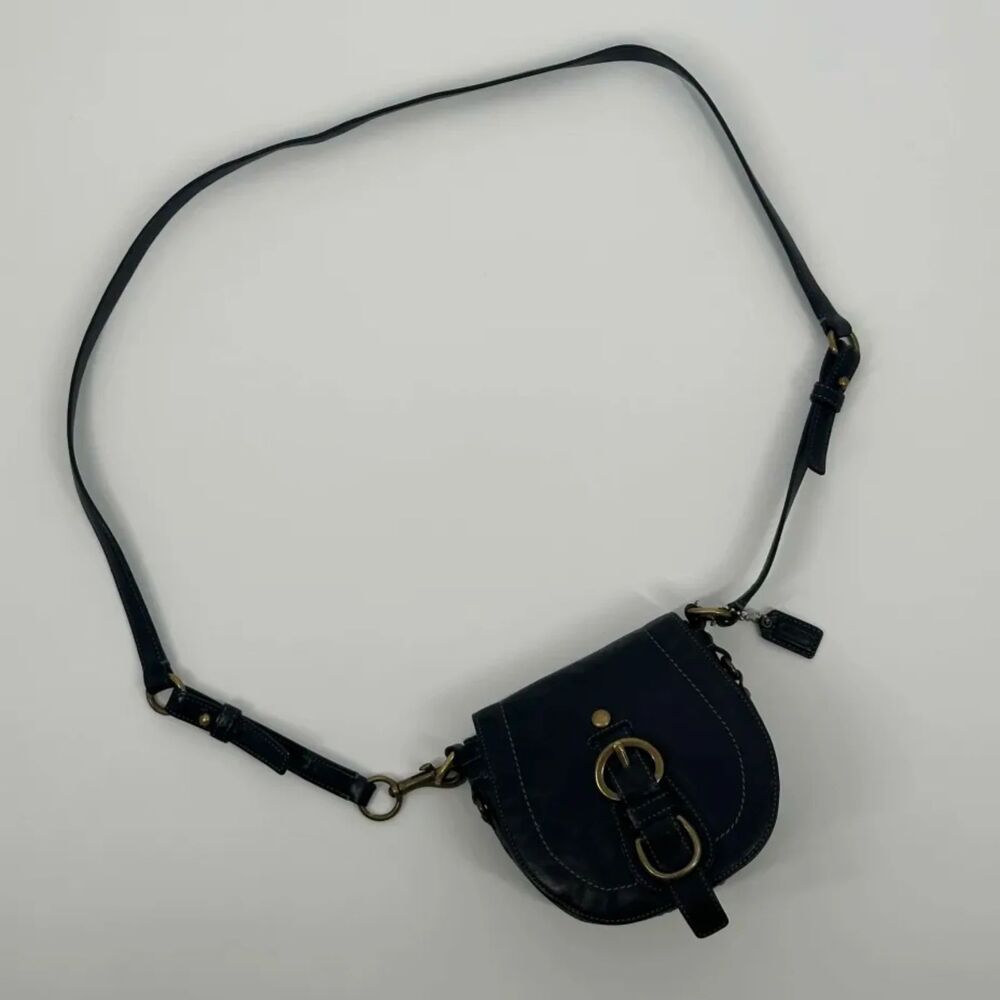 Vintage COACH Mini Garcia Saddle Bag Crossbody Black